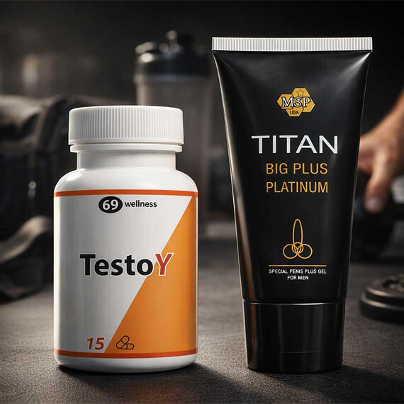 Снимка на TestoY за Силна Ерекция 15 капсули + Titan Gel за уголемяване на пениса