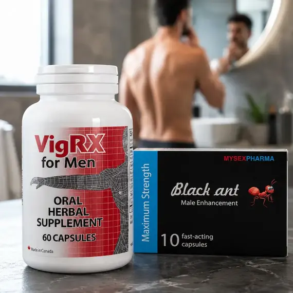 Черна Мравка BLACK ANT 10бр. капсули за ерекция + VigRX 60 капсули за уголемяване на пениса и ерекция