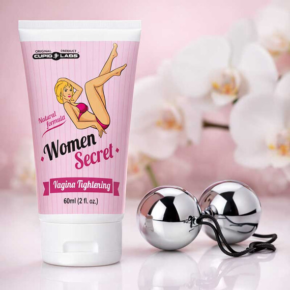 Снимка на Комплект сребърни вагинални топчета и стягащ вагинален лубрикант