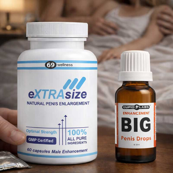 eXTRAsize за уголемяване на пениса 60капсули + Kапки за уголемяване на пениса Big Penis Drops