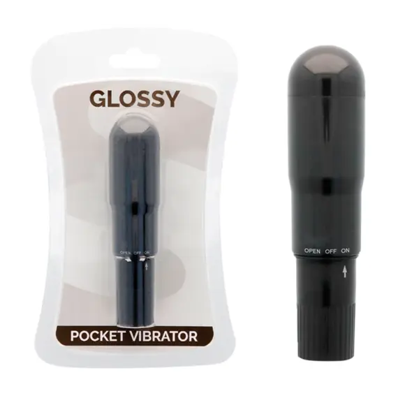 GLOSSY - POCKET вибратор черен