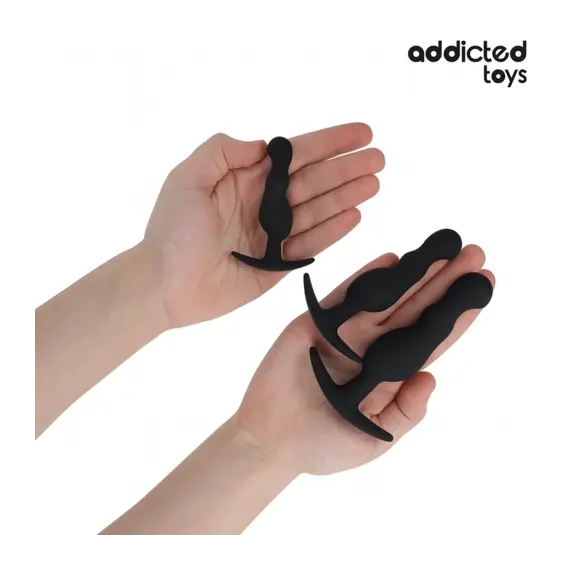 ADDICTED - Комплект OF 3 анална тапа силиконов модел 1