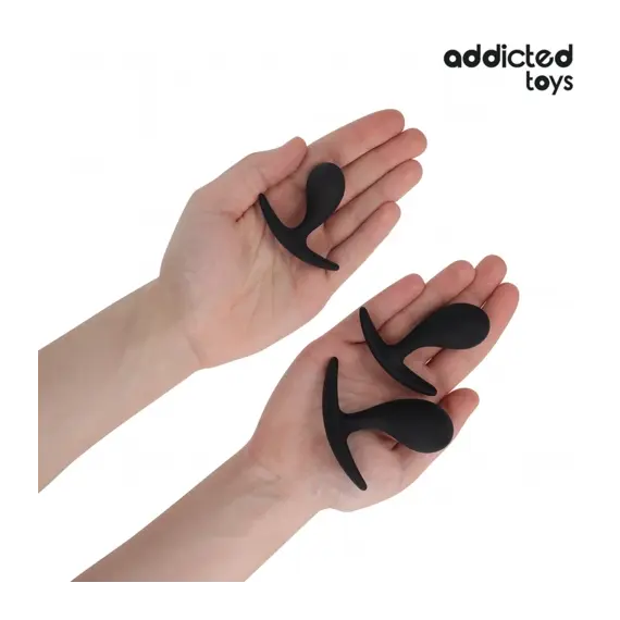 ADDICTED - Комплект OF 3 анална тапа силиконов модел 3