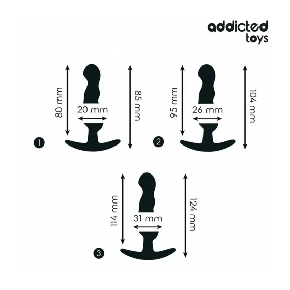 ADDICTED - Комплект OF 3 анална тапа силиконов модел 1снимка 2