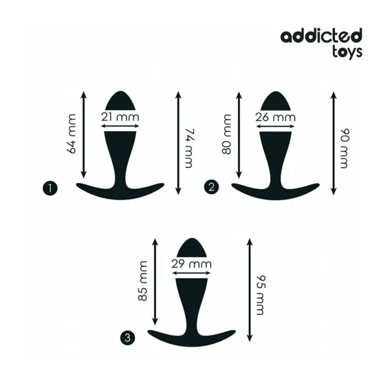 ADDICTED - Комплект OF 3 анална тапа силиконов модел 2снимка 2