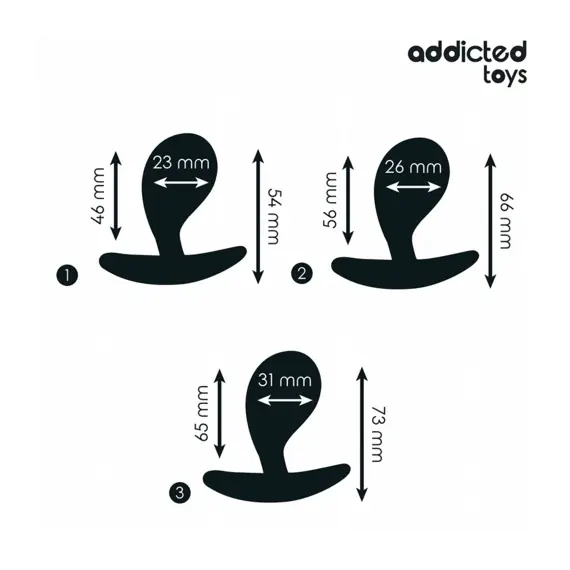 ADDICTED - Комплект OF 3 анална тапа силиконов модел 3снимка 2