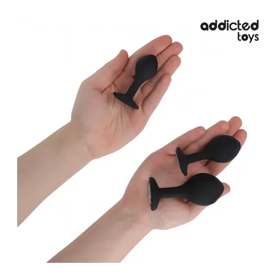 ADDICTED - Комплект OF 3 анална тапа силиконов с бижутериен детайлснимка 3