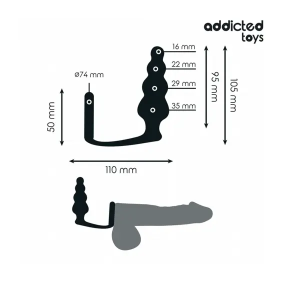 ADDICTED - анална тапа с ринг силиконов модел 5снимка 3