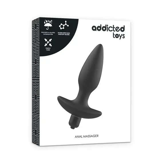 ADDICTED - MASSAGER анална тапа с вибрация черенснимка 4