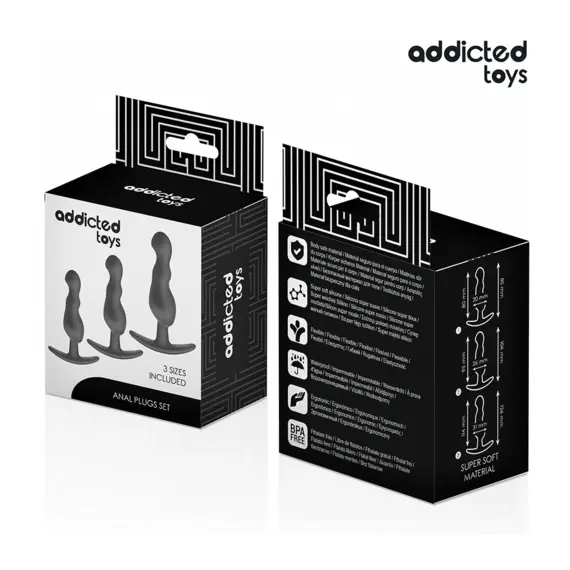 ADDICTED - Комплект OF 3 анална тапа силиконов модел 1снимка 5