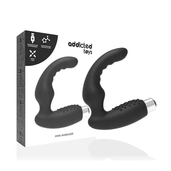 ADDICTED TOYS - PROSTATIC вибратор RECHARGEABLE MODEL 2 - черен