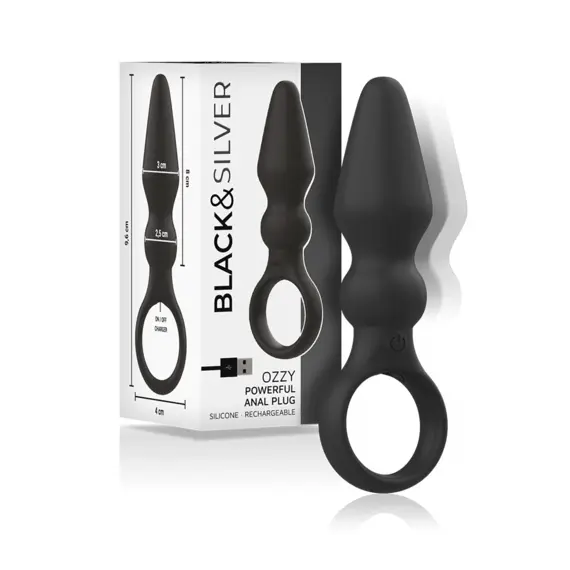 BLACK&SILVER - OZZY POWERFUL силиконов ANAL PLUG