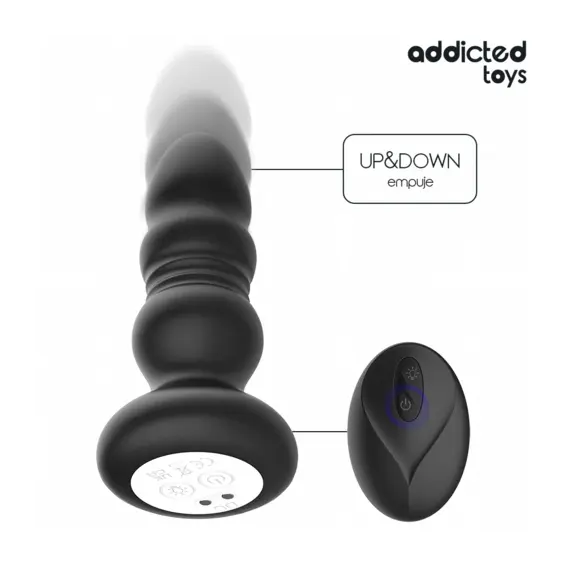 ADDICTED TOYS - THRUSTING VIBRATING ANAL PLUG, LED LIGHT дистанционно управление