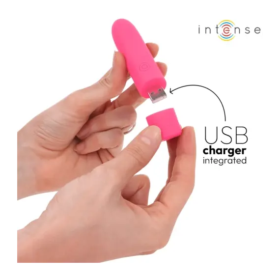 INTENSE - SYMONE USB презареждаем вибриращ вибро куршум 8 вибрации розов 10 X 2.2 смснимка 3