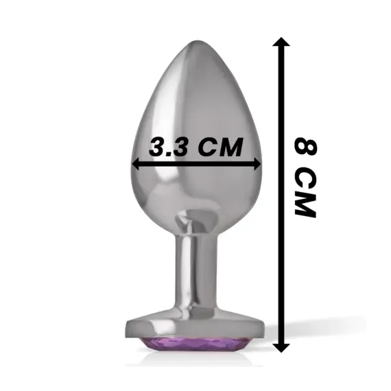 INTENSE - ALUMINUM метален ANAL PLUG с виолетов CRYSTAL SIZE Mснимка 3