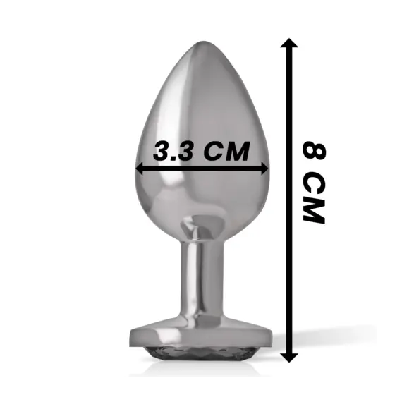 INTENSE - ALUMINUM метален ANAL PLUG с черен стъклен SIZE Mснимка 3