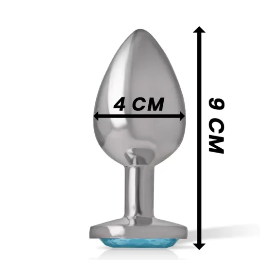INTENSE - ALUMINUM метален ANAL PLUG с син CRYSTAL SIZE Lснимка 3