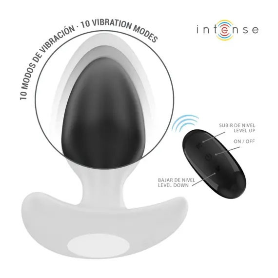 INTENSE - JOEY ANAL PLUG 10 VIBRATIONS черен дистанционно управлениеснимка 3