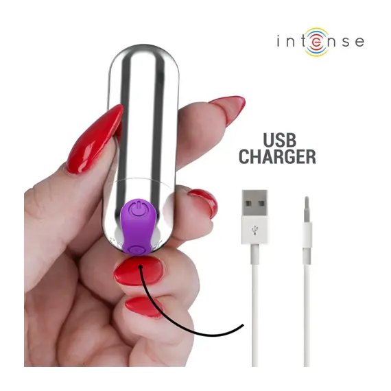 INTENSE - KAREN MINI RECHARGEABLE VIBRATING BULLET сребристснимка 3