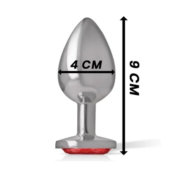 INTENSE - ALUMINUM метален ANAL PLUG с червен CRYSTAL SIZE Lснимка 4