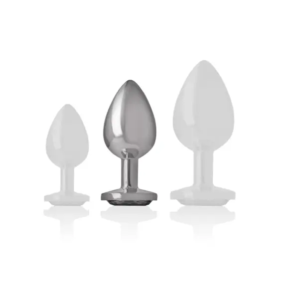 INTENSE - ALUMINUM метален ANAL PLUG с черен стъклен SIZE Mснимка 4