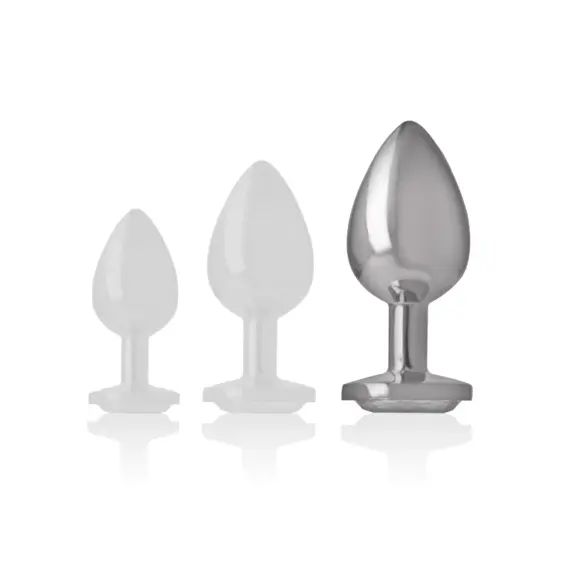 INTENSE - ALUMINUM метален ANAL PLUG с сребрист CRYSTAL SIZE Lснимка 4