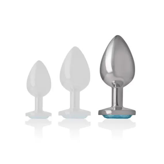 INTENSE - ALUMINUM метален ANAL PLUG с син CRYSTAL SIZE Lснимка 4
