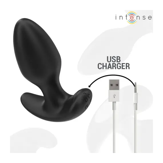 INTENSE - JOEY ANAL PLUG 10 VIBRATIONS черен дистанционно управлениеснимка 4