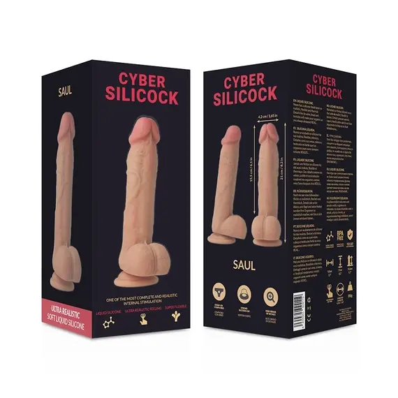 CYBER SILICOCK - SAUL ULTRA реалистичен SOFT LIQUID силиконов 21 см -O- 4.2 смснимка 5