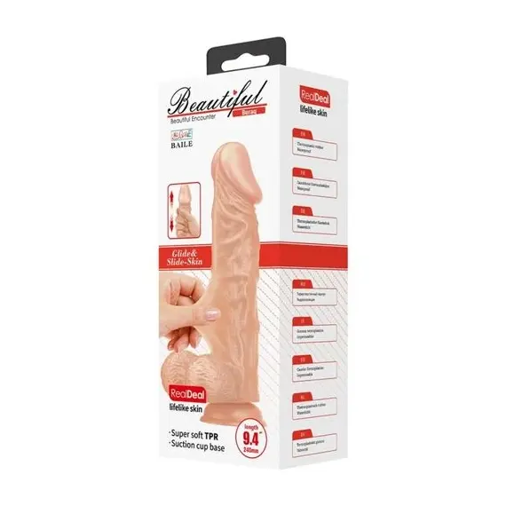 BAILE - BEAUTIFUL ENCOUNTER BURAQ FLEXIBLE реалистичен дилдо 24 см натураленснимка 5