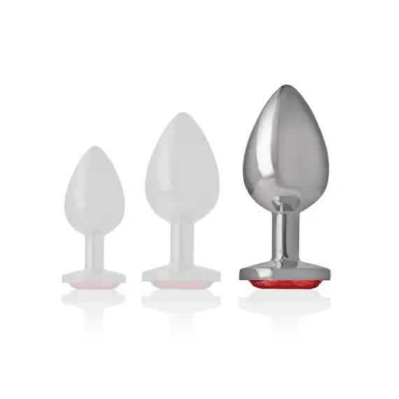 INTENSE - ALUMINUM метален ANAL PLUG с червен CRYSTAL SIZE Lснимка 5