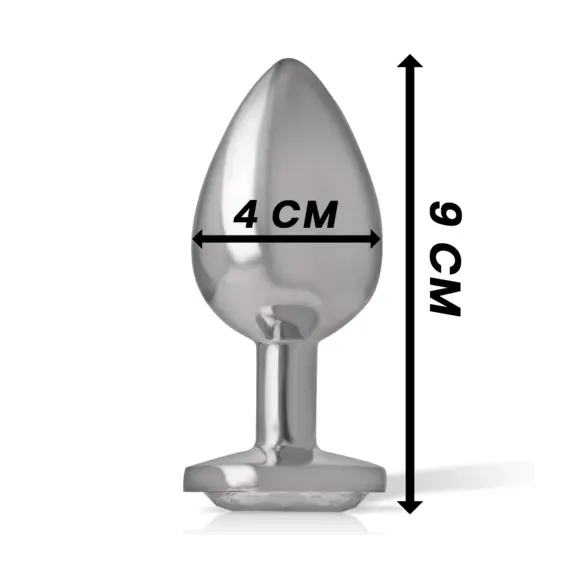 INTENSE - ALUMINUM метален ANAL PLUG с сребрист CRYSTAL SIZE Lснимка 5