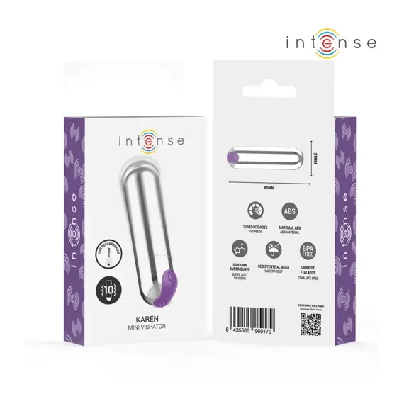 INTENSE - KAREN MINI RECHARGEABLE VIBRATING BULLET сребристснимка 5