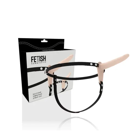 FETISH SUBMISSIVE HARNESS - Телесен силиконов вибратор 15 см