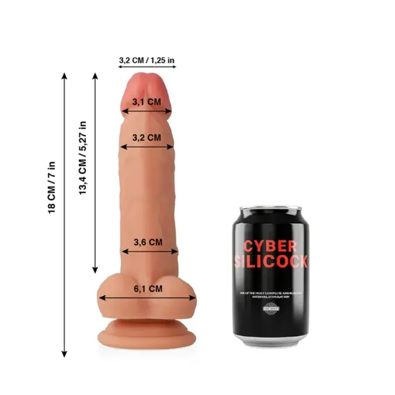 CYBER SILICOCK - JUDE ULTRA реалистичен SOFT LIQUID силиконов 18 см -O- 3.2 см
