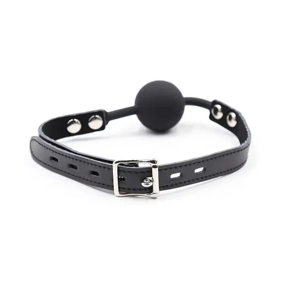 OHMAMA FETISH - Силиконов BALL гег с LEATHER BELT (PADLOCK включен)