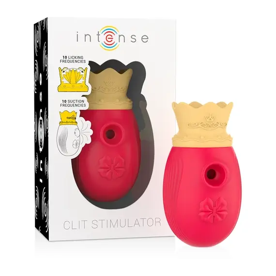 INTENSE - CLITORIS STIMULATOR 10 SUCTION и LICKING MODES - червен