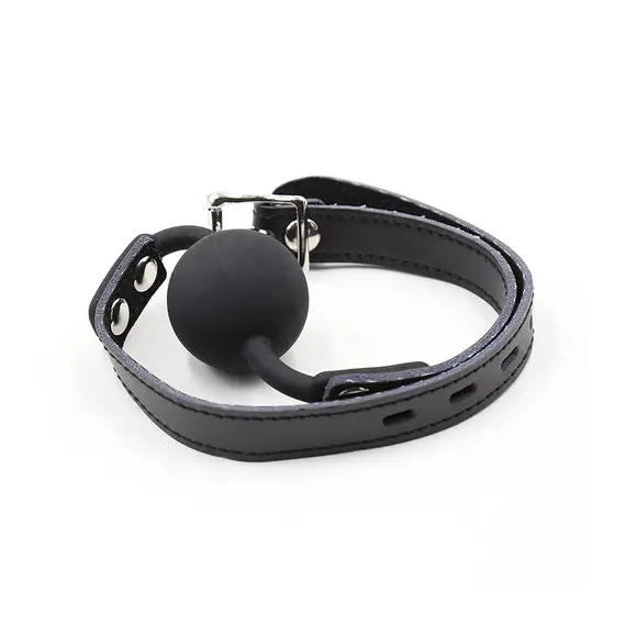 OHMAMA FETISH - Силиконов BALL гег с LEATHER BELT (PADLOCK включен)снимка 2