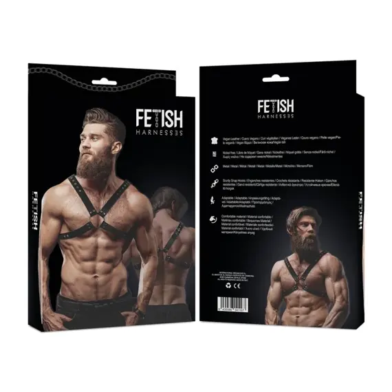 FETISH SUBMISSIVE ATTITUDE - MENS CROSS CHEST ECO-LEATHER харнесснимка 2