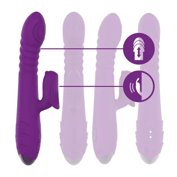 INTENSE - IGGY MULTIFUNCTION RECHARGEABLE вибратор UP & DOWN с CLITORAL STIMULATOR лилавснимка 2