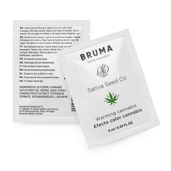 BRUMA - SATIVA SEED OIL SLIDING GEL WARMING CANNABIS FLAVOR 6 MLснимка 2