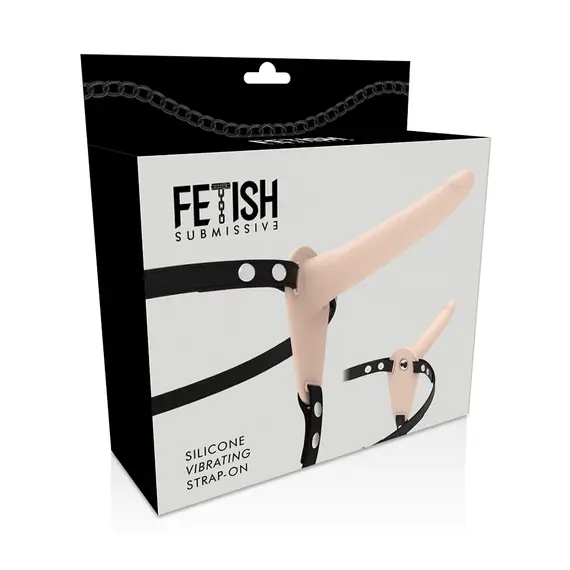 FETISH SUBMISSIVE HARNESS - Телесен силиконов вибратор 15 смснимка 3