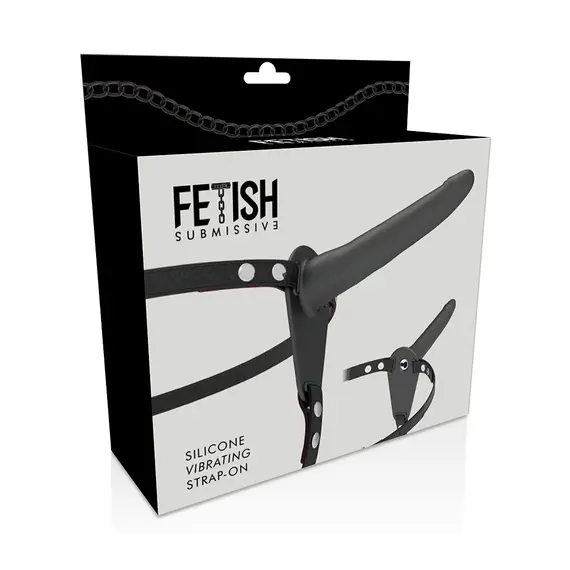 FETISH SUBMISSIVE HARNESS - Черен силиконов вибратор 15 смснимка 3