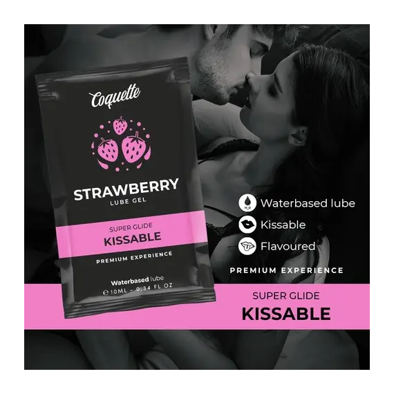 COQUETTE CHIC DESIRE - STRAWBERRY WATER BASED KISSABLE LUBRICANT POCKET 10 MLснимка 3