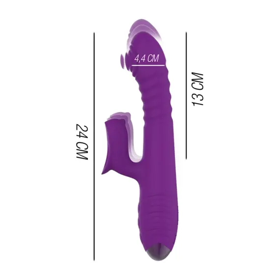 INTENSE - IGGY MULTIFUNCTION RECHARGEABLE вибратор UP & DOWN с CLITORAL STIMULATOR лилавснимка 3