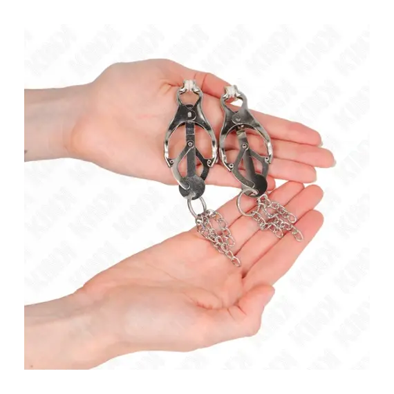 KINK - JAPANESE CLOVER клампи за зърна с LITTLE CHAINS сребристснимка 3
