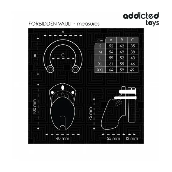 ADDICTED TOYS LOCKED - FORBIDDEN VAULT клетка за пенис 10 смснимка 3