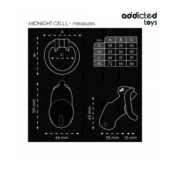ADDICTED TOYS LOCKED - MINDNIGHT CELL клетка за пенис SIZE Lснимка 3