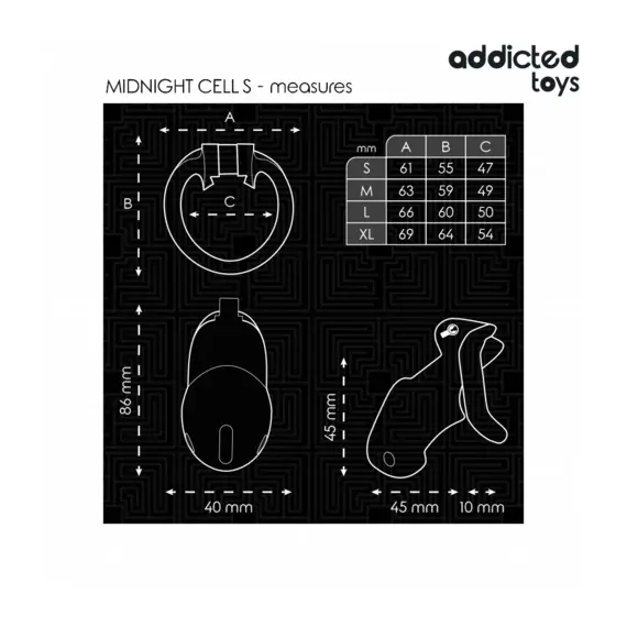 ADDICTED TOYS LOCKED - MINDNIGHT CELL клетка за пенис SIZE Sснимка 3