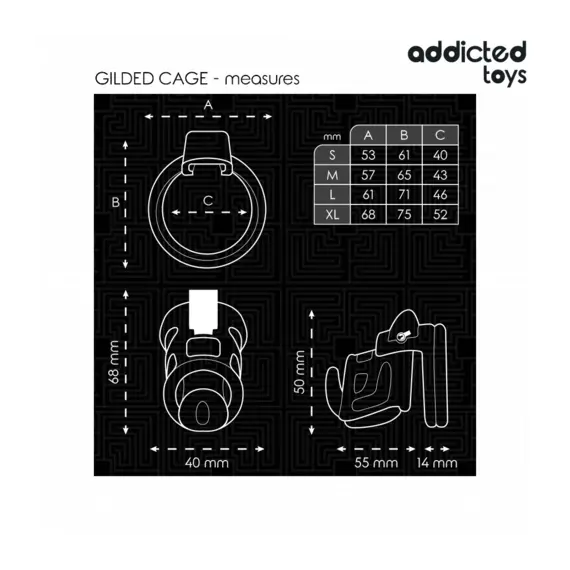 ADDICTED TOYS LOCKED - GILDEN CAGE силиконов клетка за пенис 8.5 смснимка 3